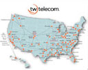tw telecom network map