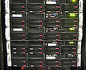 A cabinet full of servers