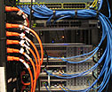 Network cables in a server cabinet